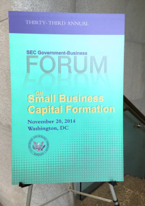 SEC Small Business Capital Formation Forum 2014