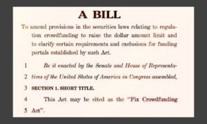 Fix Crowdfunding Act Legislation HR 4855