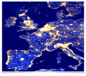 Europe at Night Map