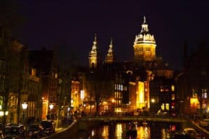 Amsterdam at Night the Netherlands