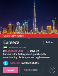 Eureeca Self Crowdfunding Closed