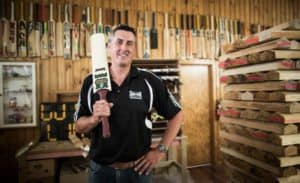 220114 NEWS FEAT. Photo: John Cowpland / alphapix. James Laver, cricket bat maker, Waipawa.