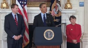 Obama Announcing Mary Jo White as SEC Chairman along with Richard Cordray