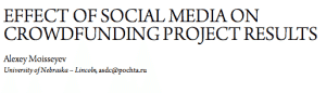 Effects of Social Media on Crowdfunding