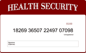 Sample ID Card for Health Security