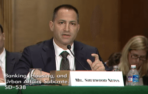 Sherwood Neiss Testifying at Senate Banking Committee