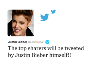 Justin Bieber Twitter Share