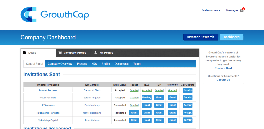 GrowthCap Deal Management