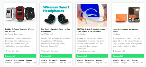 Hardware products on kickstarter