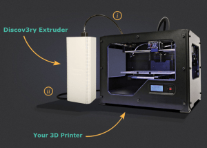 Discov3ry Extruder attached to printer