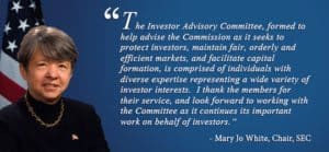 Mary Jo White Talks Investor Advisory Committee