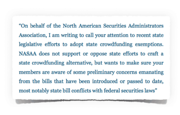 NASAA Letter Quote North American Securities Administrators Association