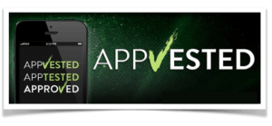 AppVested Logo with black iPhone