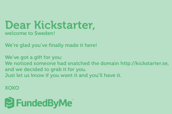 Dear Kickstarter FundedByMe