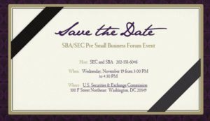 SBA:SEC Pre Small Business Forum Event