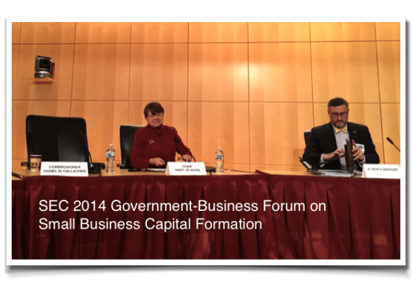 SEC Small Business Capital Formation Forum 2014 Mary Jo White