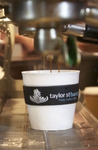 Taylor St Baristas cup of Coffee