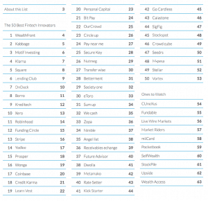 KPMG Top 50 Fintech Leaders 2014
