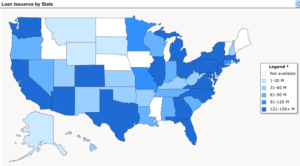 Lending Club Loan Issuance by State 2014