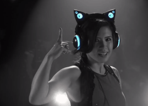 Axent wear cat headphones