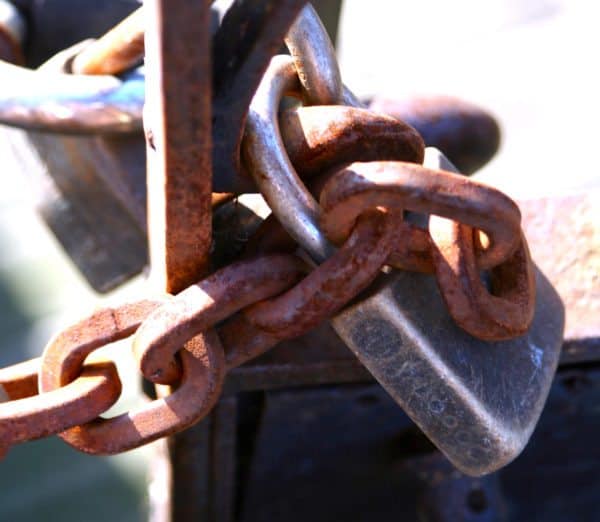 Padlock and chain
