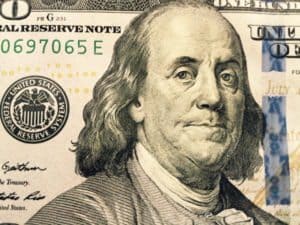 Ben Franklin Close Up 100 hundred money dollars