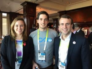 Severin Marcombes with Emmanuel Macron and Axelle Lemaire