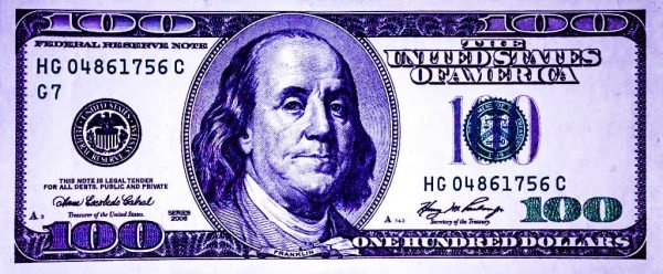 Purple 100 Dollar Money