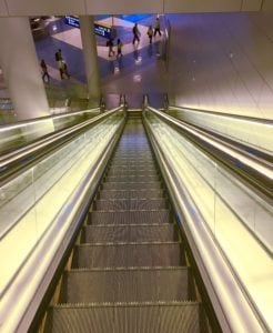 Escalator Airport Down Tunnel Decline