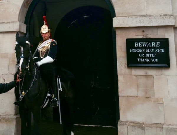 Beware London UK Horses Guard