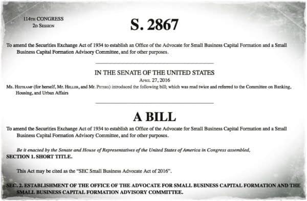 S. 2867 Small Business Advocate