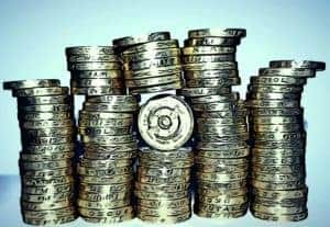 Coins Pounds Money UK sketch