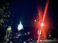 Washington DC Capitol At Night Red Light