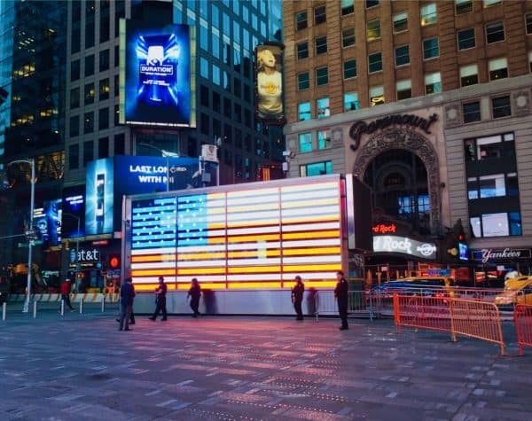 Times Square Flag Last Long New York City
