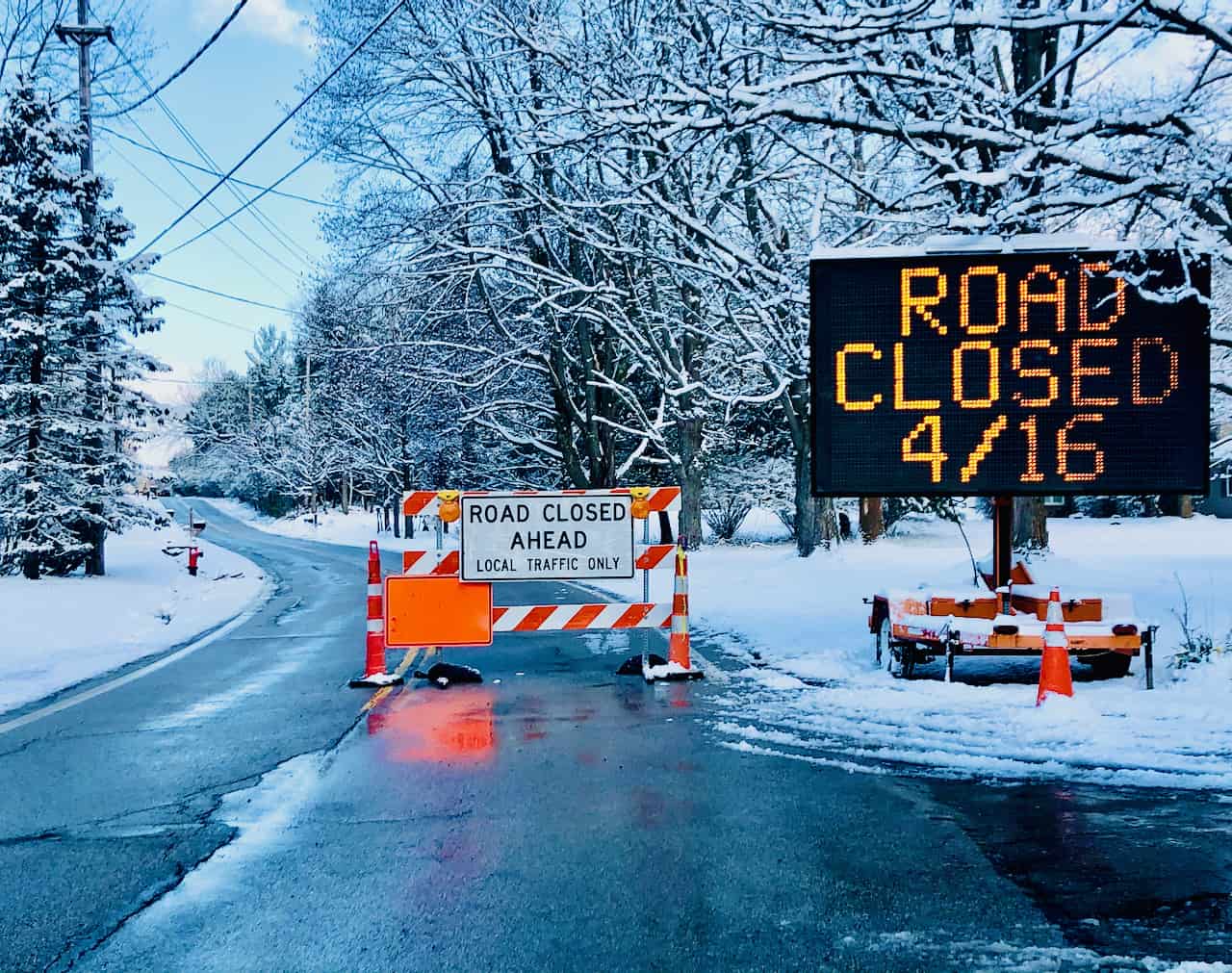 Road Closed Denied Winter